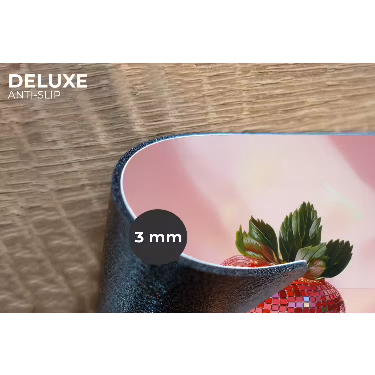 Disco - Fruit - Glitter - Strawberry Placemat vinyl groot -closeup