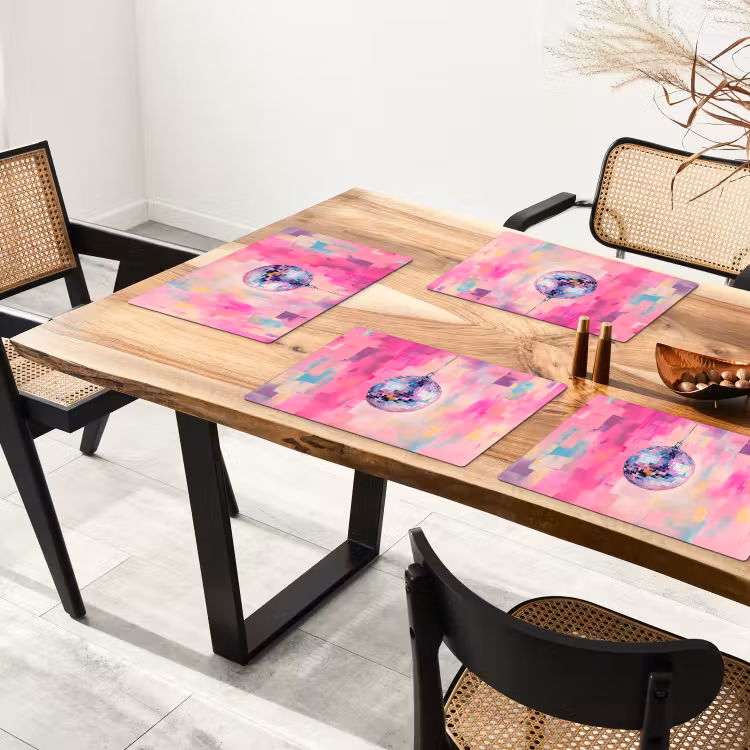 Discobal - Pink - Verf Placemat vinyl groot -zzsfeer4_Kitchenyeah-website