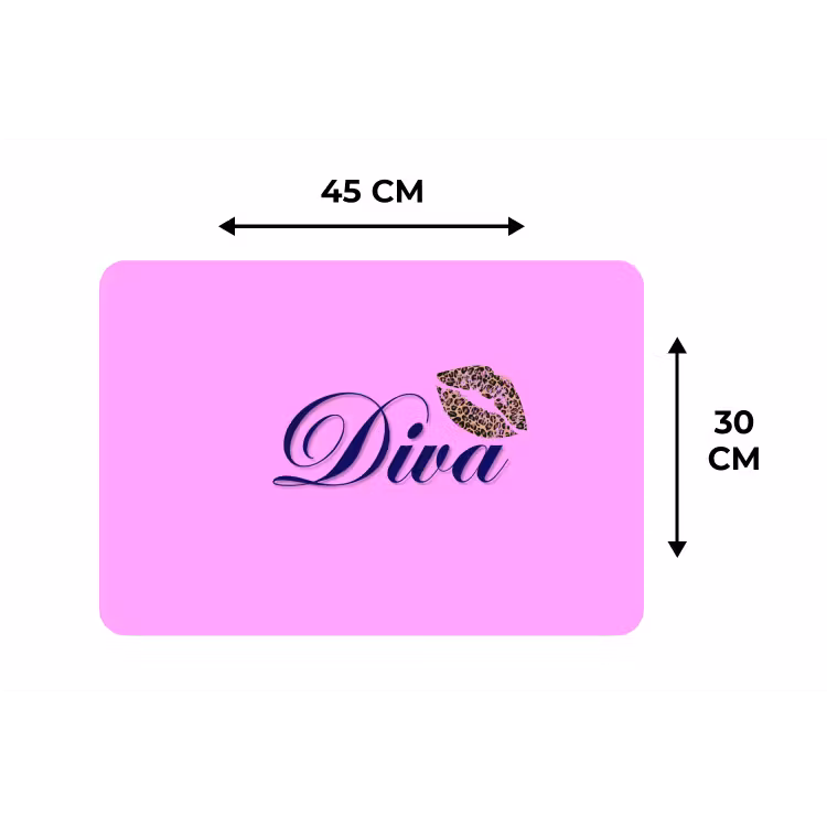 Diva - Lip - Panterprint - Roze Placemat vinyl groot -specs