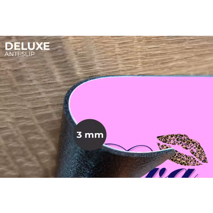Diva - Lip - Panterprint - Roze Placemat vinyl groot -closeup