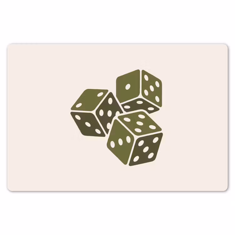 Dobbelsteen - Spel - Groen - Abstract Placemat vinyl groot -zzsfeer1_Kitchenyeah-website