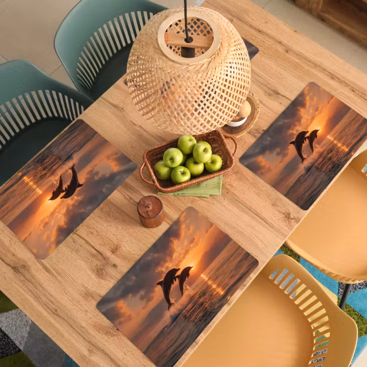 Dolfijnen - Zee - Realistisch Placemat vinyl groot -zzsfeer5_Kitchenyeah-website