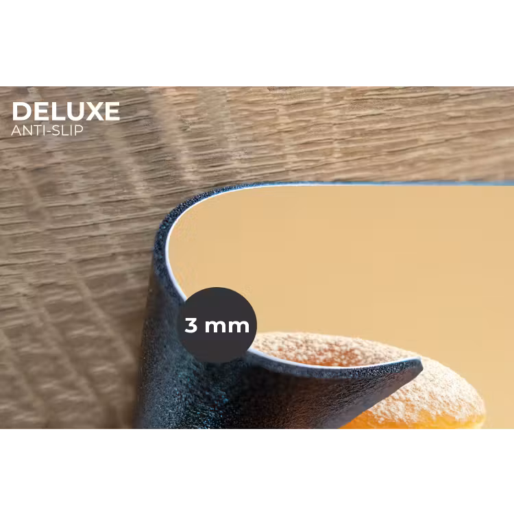 Donut - Romig - Poedersuiker - Beige Placemat vinyl groot -closeup
