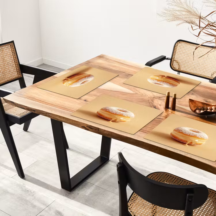 Donut - Romig - Poedersuiker - Beige Placemat vinyl groot -zzsfeer4_Kitchenyeah-website