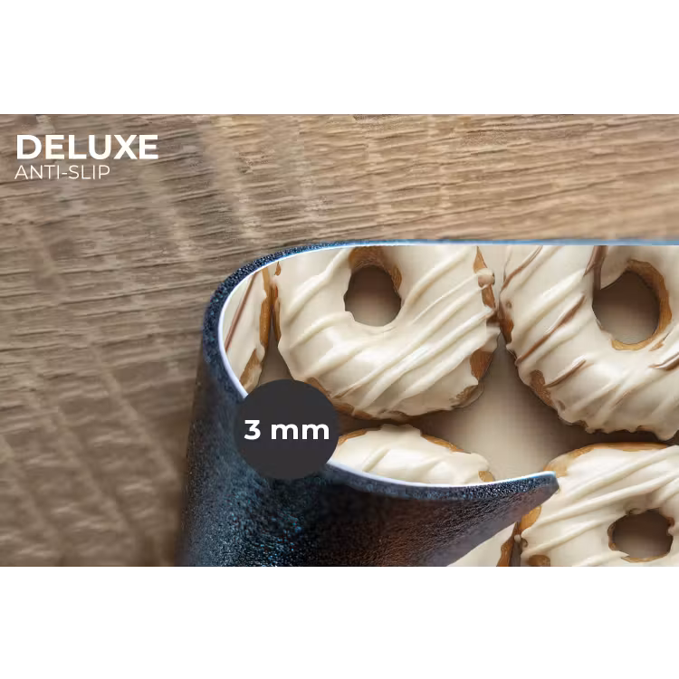 Donuts - Chocolade - Wit - Beige Placemat vinyl groot -closeup