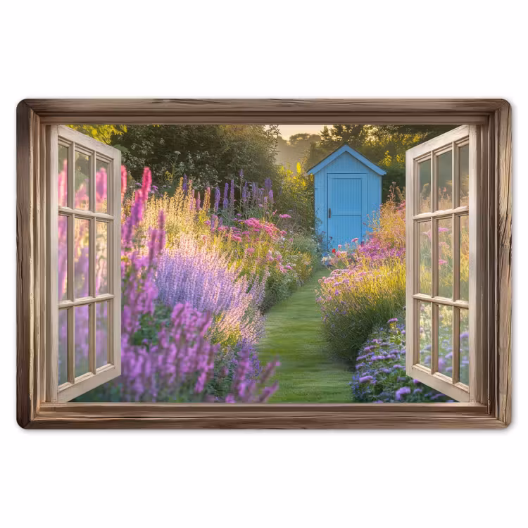 Doorkijk - Bloemen - Raam - Natuur Placemat vinyl groot -zzsfeer1_Kitchenyeah-website