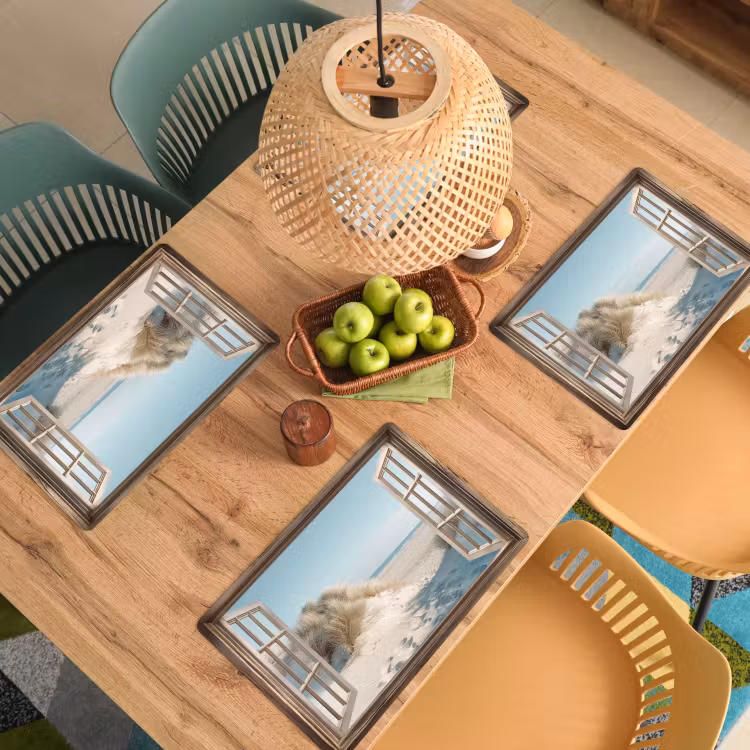 Doorkijk - Helmgras - Duinen - Zee - Landschap Placemat vinyl groot -zzsfeer5_Kitchenyeah-website