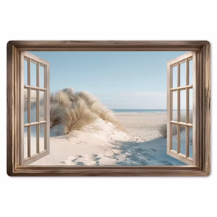 Doorkijk - Helmgras - Duinen - Zee - Landschap Placemat vinyl groot -zzsfeer1_Kitchenyeah-website