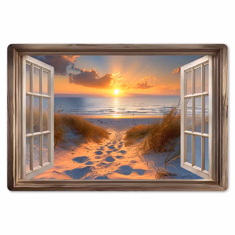 Doorkijk - Strand - Duinen - Zonsondergang Placemat vinyl groot -zzsfeer1_Kitchenyeah-website