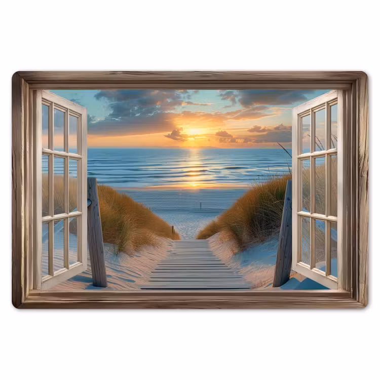 Doorkijk - Strand - Pad - Zonsondergang Placemat vinyl groot -zzsfeer1_Kitchenyeah-website
