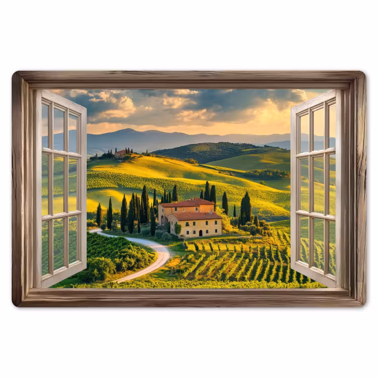 Doorkijk - Toscane - Uitzicht - Landschap - Zomer Placemat vinyl groot -zzsfeer1_Kitchenyeah-website