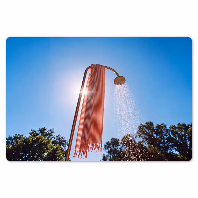 Douche - Water - Zomer - Blauw Placemat vinyl groot -zzsfeer1_Kitchenyeah-website