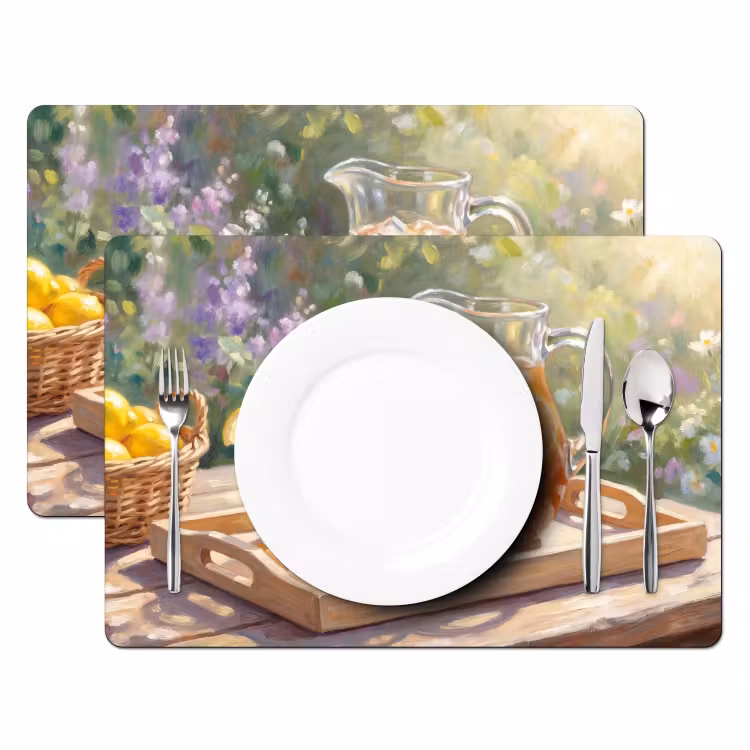 Drank - Citroen - Zomer - Tuin - Geel Placemat vinyl groot -zzsfeer2_Kitchenyeah-website