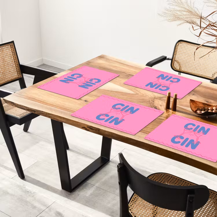 Drank - Glazen - Proost - Modern - Roze Placemat vinyl groot -zzsfeer4_Kitchenyeah-website