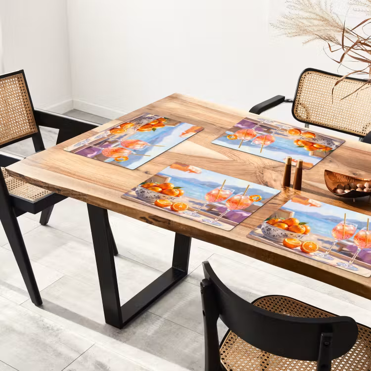 Drank - Glazen - Strand - Zomer - Oranje Placemat vinyl groot -zzsfeer4_Kitchenyeah-website