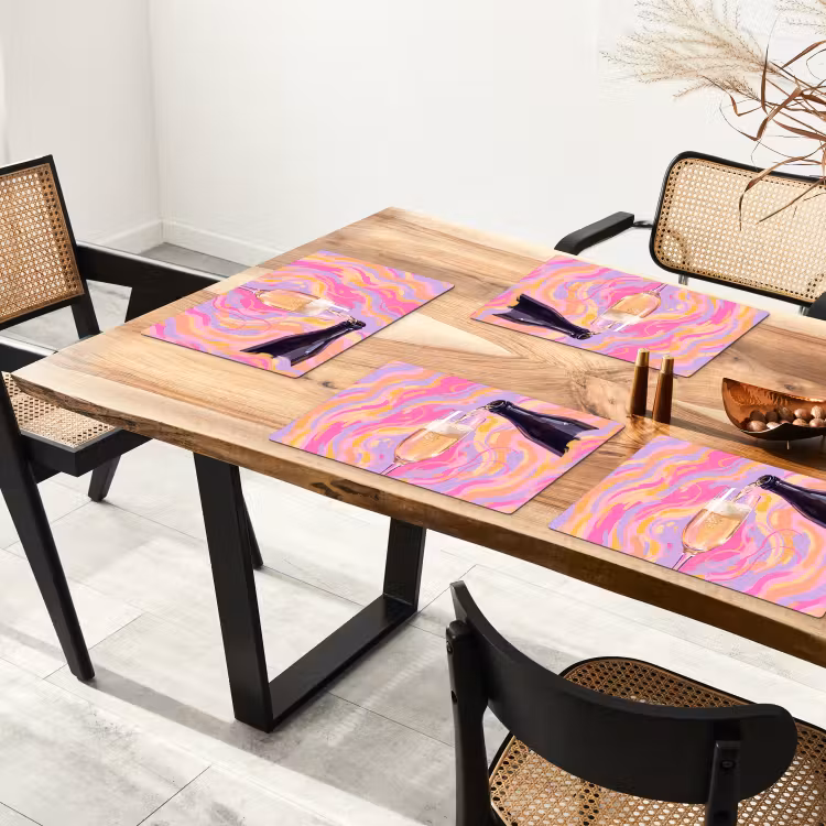 Drank - Inschenken - Feest - Abstract - Roze Placemat vinyl groot -zzsfeer4_Kitchenyeah-website