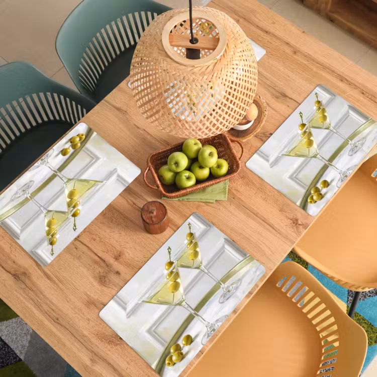 Drank - Martini - Olijven - Modern - Wit Placemat vinyl groot -zzsfeer5_Kitchenyeah-website