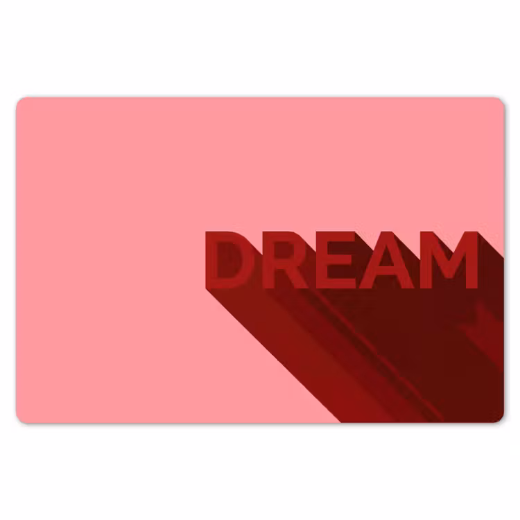 Dream - 3D - Rood - Roze Placemat vinyl groot -zzsfeer1_Kitchenyeah-website