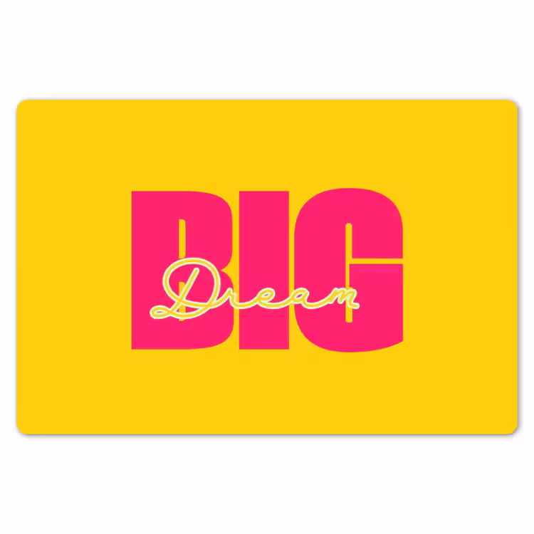 Dream big - Geel - Roze Placemat vinyl groot -zzsfeer1_Kitchenyeah-website