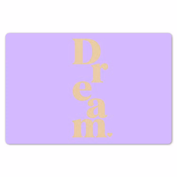 Dream - Paars - Typografisch Placemat vinyl groot -zzsfeer1_Kitchenyeah-website
