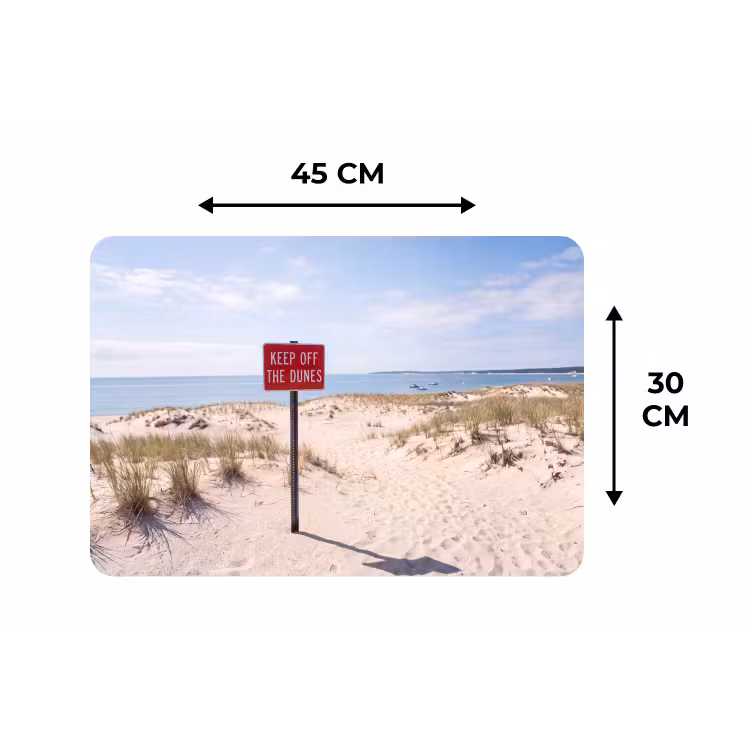Duin - Bord - Kust - Landschap - Rood Placemat vinyl groot -specs