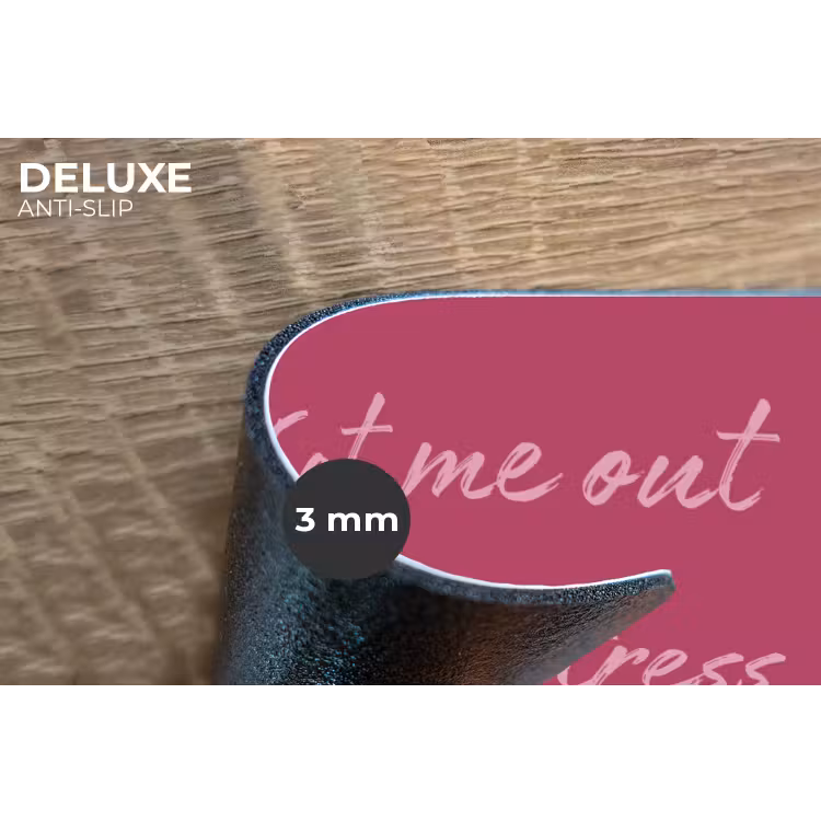 eat me out don't stress me out - Roze - Minimalistisch Placemat vinyl groot -closeup