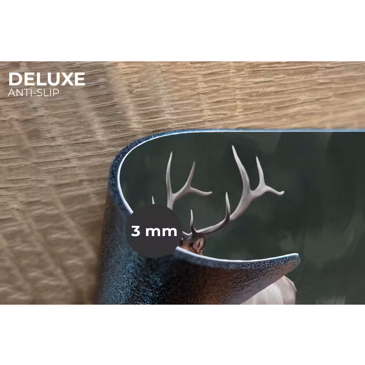 Edelhert - Gewei - Schildering - Rustiek Placemat vinyl groot -closeup