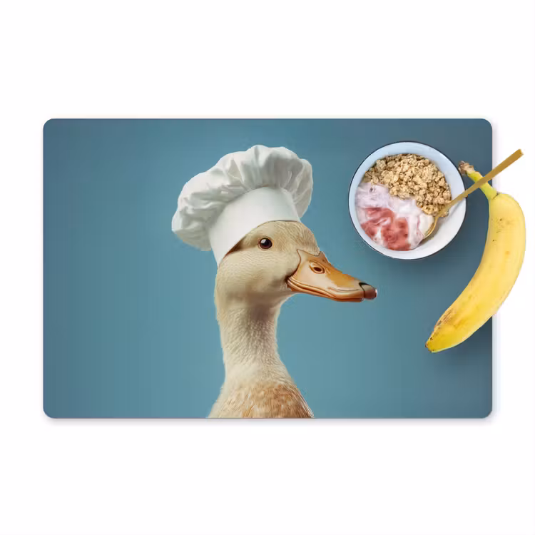 Eend - Koksmuts - Cute - Vogel Placemat vinyl groot -zzzproduct_Kitchenyeah-website
