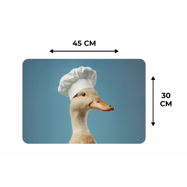 Eend - Koksmuts - Cute - Vogel Placemat vinyl groot -specs