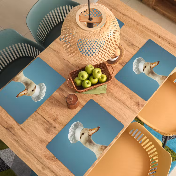Eend - Koksmuts - Cute - Vogel Placemat vinyl groot -zzsfeer5_Kitchenyeah-website