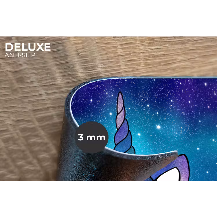 Eenhoorn - Sterrenhemel - Ster - Blauw Placemat vinyl groot -closeup
