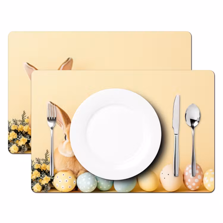 Eieren -  Konijn - Pasteltinten Placemat vinyl groot -zzsfeer2_Kitchenyeah-website