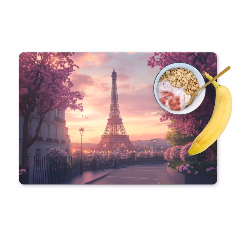 Eiffeltoren - Parijs - Roze Placemat vinyl groot -zzzproduct_Kitchenyeah-website