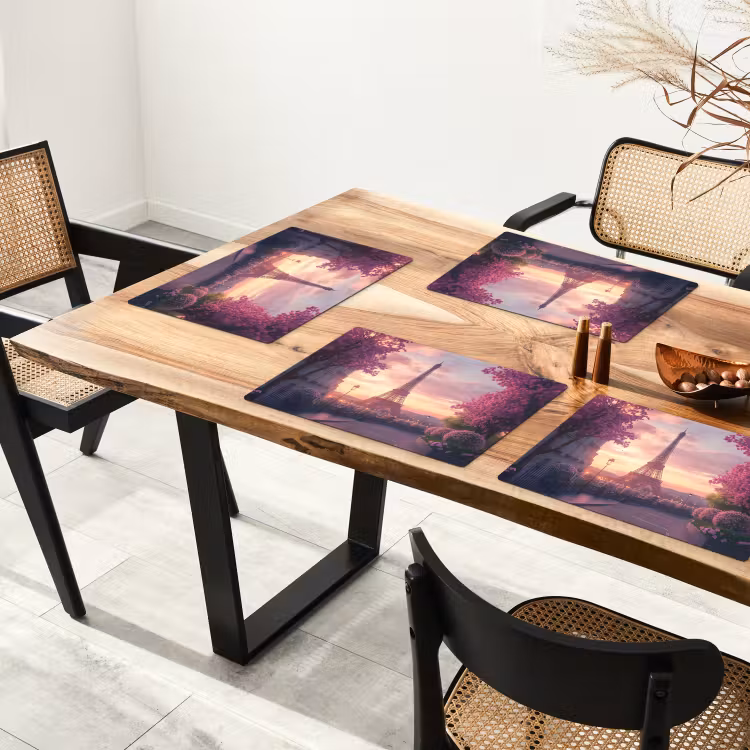 Eiffeltoren - Parijs - Roze Placemat vinyl groot -zzsfeer4_Kitchenyeah-website