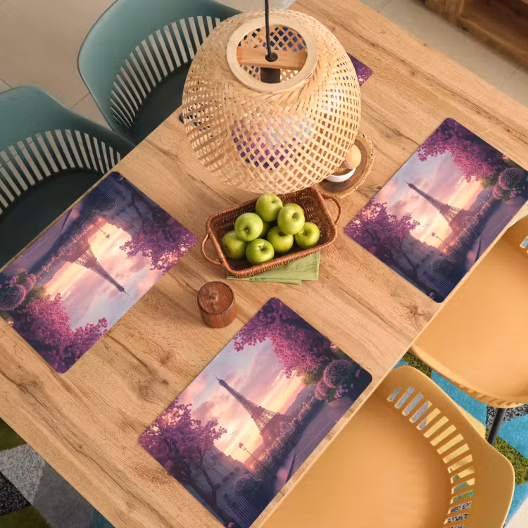 Eiffeltoren - Parijs - Roze Placemat vinyl groot -zzsfeer5_Kitchenyeah-website