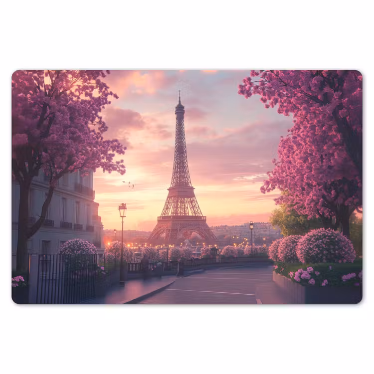 Eiffeltoren - Parijs - Roze Placemat vinyl groot -zzsfeer1_Kitchenyeah-website