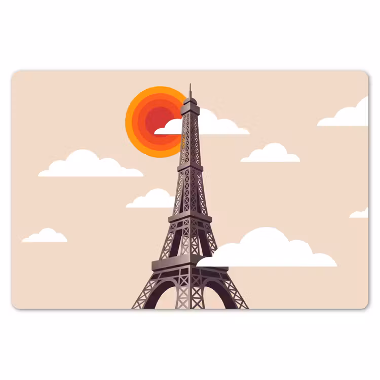 Eiffeltoren - Zon - Architectuur - Abstract - Beige Placemat vinyl groot -zzsfeer1_Kitchenyeah-website