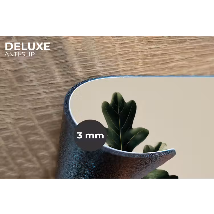 Eikenbladeren - Beige - Groen - Golvende randen Placemat vinyl groot -closeup