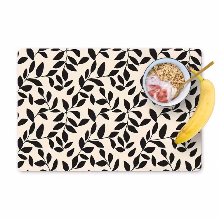 Elegant - Patroon - Zwart - Beige Placemat vinyl groot 368 -zzzproduct_Kitchenyeah-website