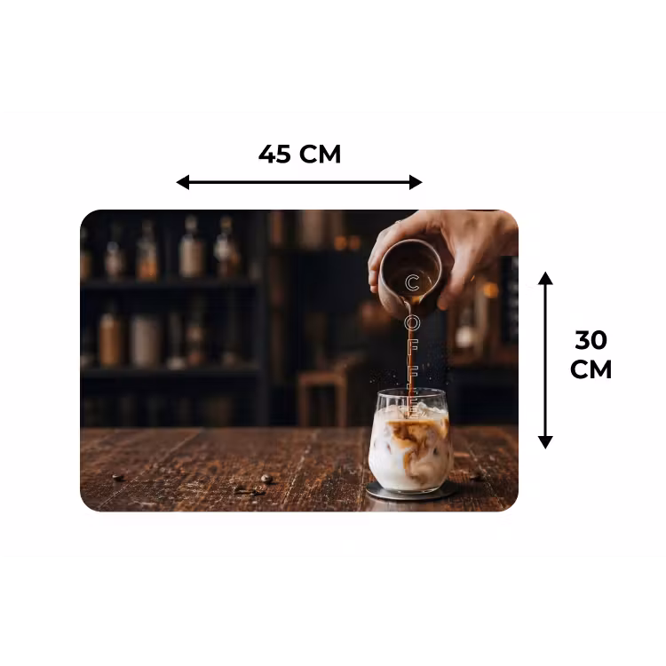 Espresso - Melk - Café Placemat vinyl groot -specs