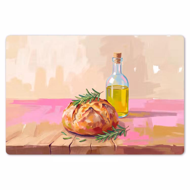 Eten - Brood - Olijfolie - Abstract - Keuken Placemat vinyl groot -zzsfeer1_Kitchenyeah-website