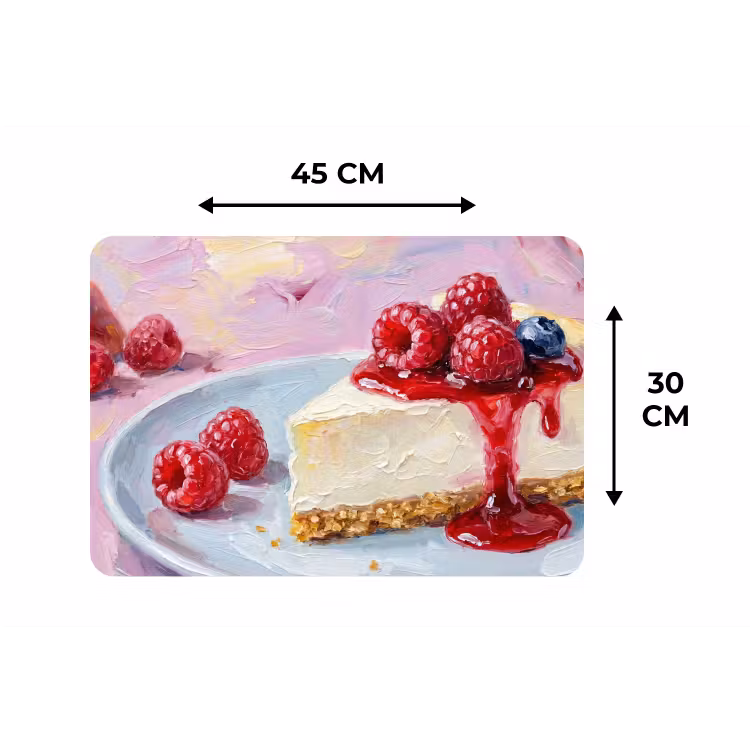 Eten - Cheesecake - Bessen - Abstract - Roze Placemat vinyl groot -specs