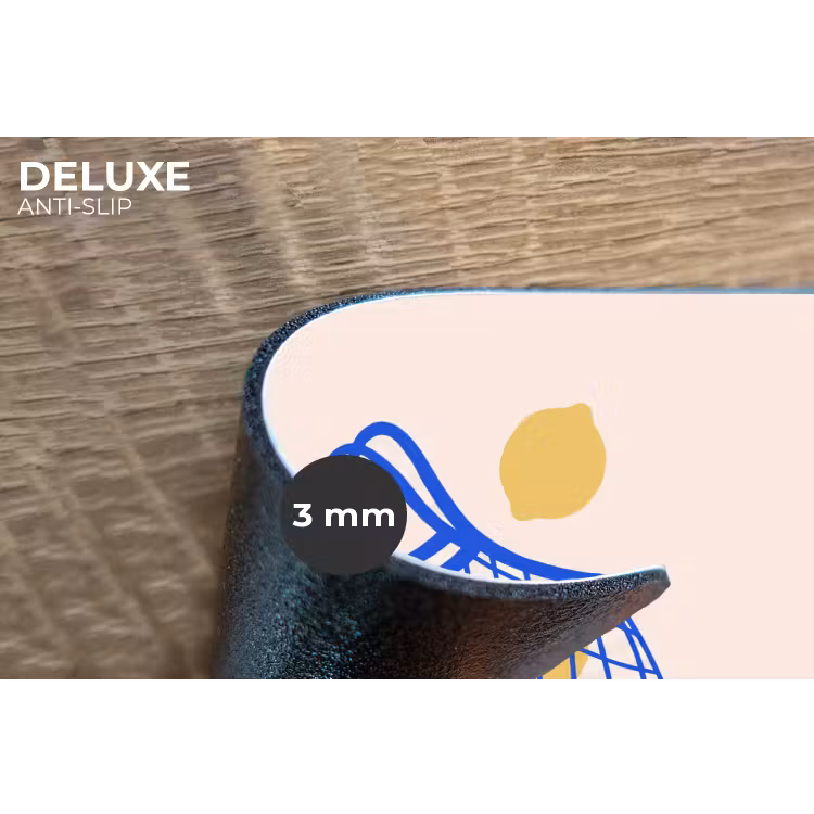 Eten - Citroen - Boodschappen - Abstract - Geel - Blauw Placemat vinyl groot -closeup