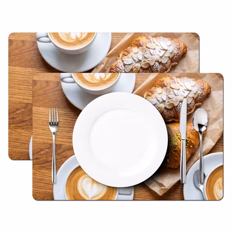 Eten - Croissant - Koffie - Ontbijt - Modern Placemat vinyl groot -zzsfeer2_Kitchenyeah-website