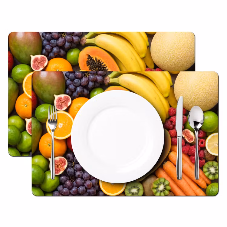 Eten - Fruit - Groenten - Vers - Kleurrijk Placemat vinyl groot -zzsfeer2_Kitchenyeah-website