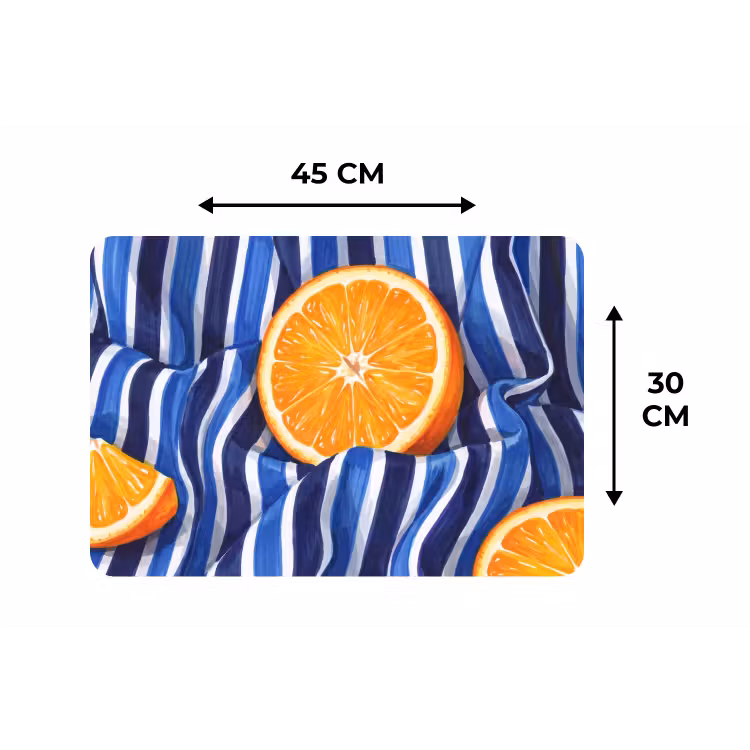 Placemat - 6 stuks - Eten - Fruit - Oranje - Eten - Fruit - Oranje Placemat vinyl groot