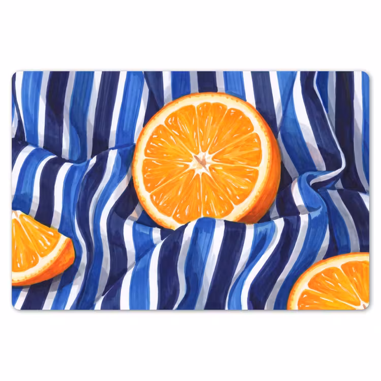 Placemat - 6 stuks - Eten - Fruit - Oranje - Eten - Fruit - Oranje Placemat vinyl groot