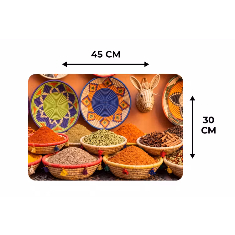 Placemat - 6 stuks - Eten - Kleurrijk - Cultuur - Eten - Kleurrijk - Cultuur Placemat vinyl groot