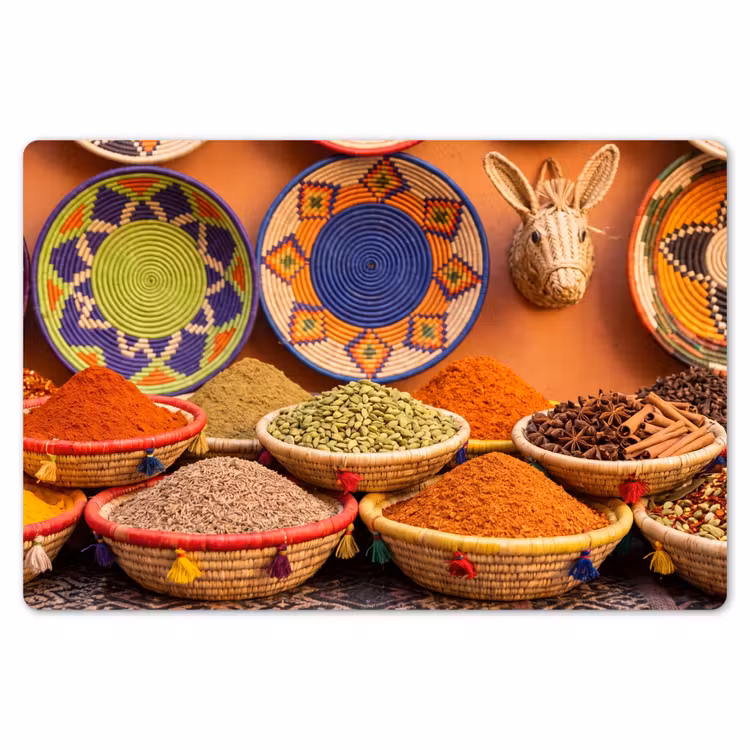 Placemat - 6 stuks - Eten - Kleurrijk - Cultuur - Eten - Kleurrijk - Cultuur Placemat vinyl groot