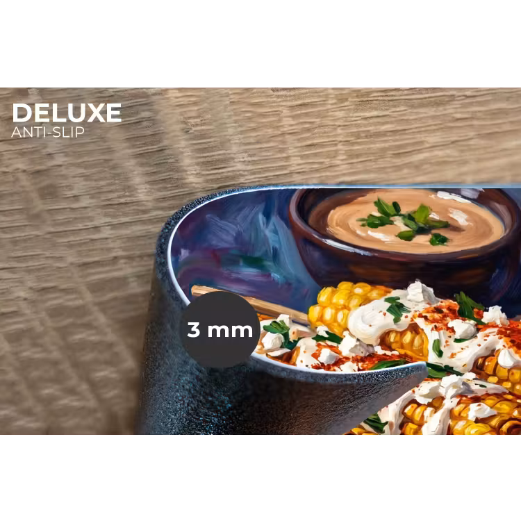Eten - Maïs - Saus - Geschilderd - Geel Placemat vinyl groot -closeup